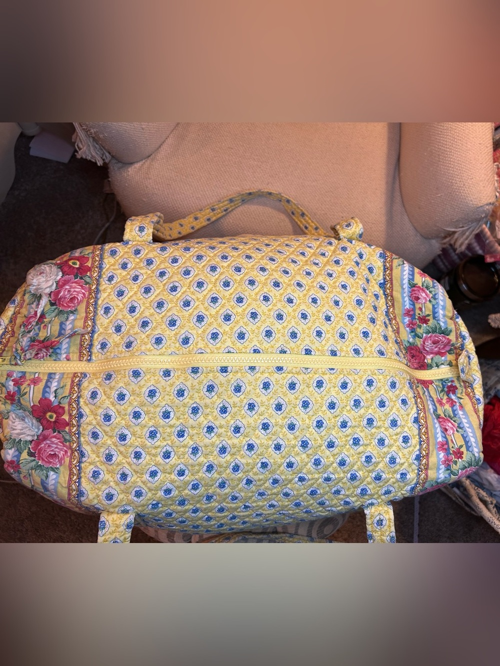 Vera Bradley “Elizabeth” pattern Quilted Duffle Bag - Picture 4 of 9